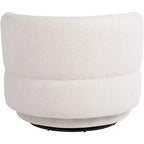 Fauteuil pivotant occasionnel en tissu bouclé blanc cassé de 36 po – Sans accoudoirs, dossier fixe