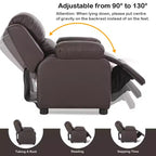 Fauteuil inclinable pour enfants avec rangement — Cuir PU, réglable, 2-11 ans, marron