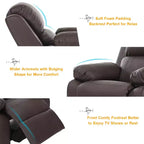 Fauteuil inclinable pour enfants avec rangement — Cuir PU, réglable, 2-11 ans, marron