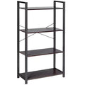 Costway 4-Tier Bookshelf Industrial Bookcase Diaplay Shelf Storage Rack Rustic Brown\Black