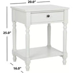 Table de chevet avec tiroir de rangement et étagère ouverte – Quincaillerie en alliage de zinc ultra-brillant