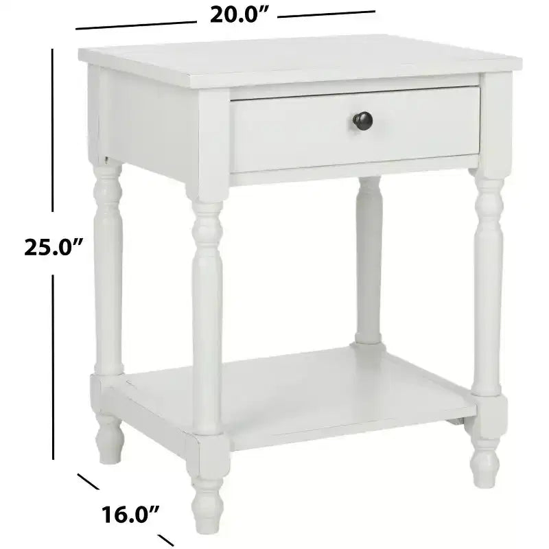 Table de chevet avec tiroir de rangement et étagère ouverte – Quincaillerie en alliage de zinc ultra-brillant