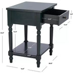 Table de chevet avec tiroir de rangement et étagère ouverte – Quincaillerie en alliage de zinc ultra-brillant