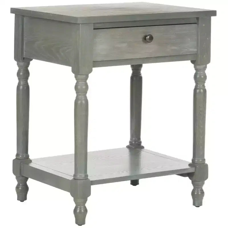 Table de chevet avec tiroir de rangement et étagère ouverte – Quincaillerie en alliage de zinc ultra-brillant